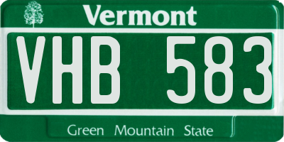 VT license plate VHB583