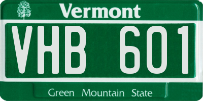 VT license plate VHB601