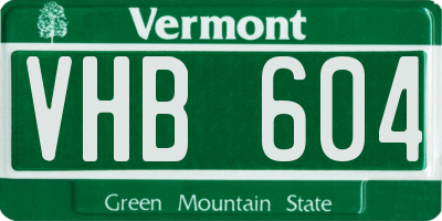 VT license plate VHB604