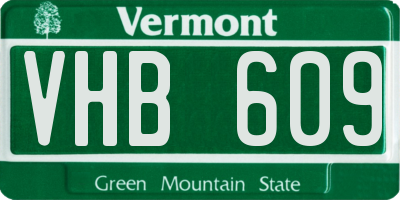 VT license plate VHB609
