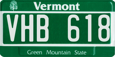 VT license plate VHB618