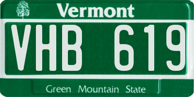 VT license plate VHB619