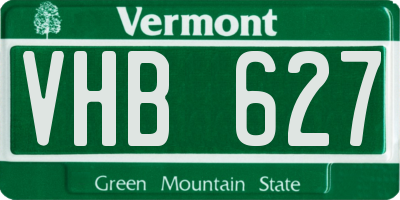 VT license plate VHB627