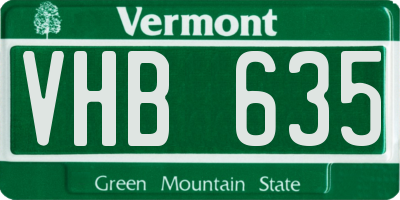 VT license plate VHB635