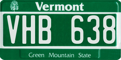 VT license plate VHB638