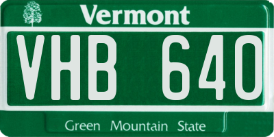 VT license plate VHB640