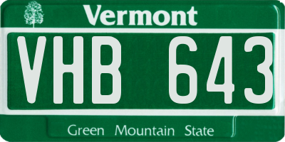 VT license plate VHB643