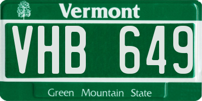 VT license plate VHB649