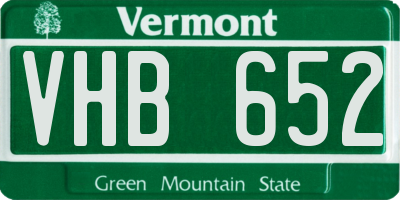 VT license plate VHB652