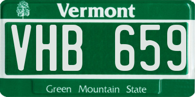 VT license plate VHB659