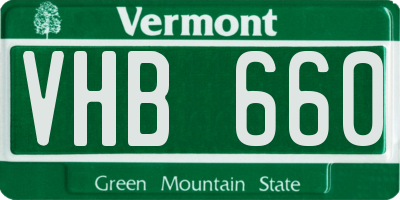 VT license plate VHB660