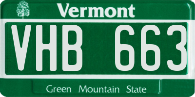 VT license plate VHB663