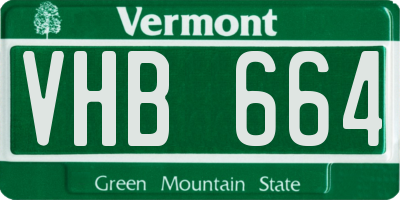 VT license plate VHB664