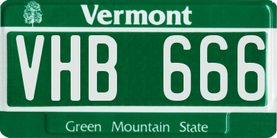 VT license plate VHB666