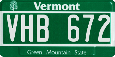 VT license plate VHB672