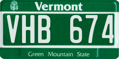 VT license plate VHB674