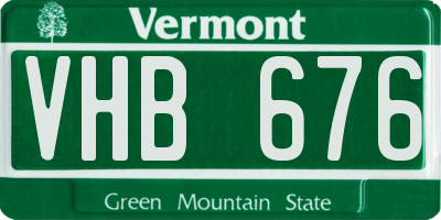 VT license plate VHB676