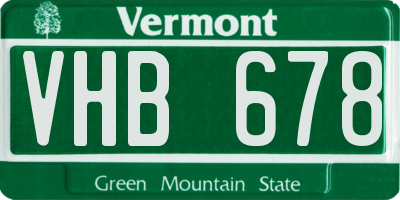 VT license plate VHB678