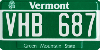 VT license plate VHB687