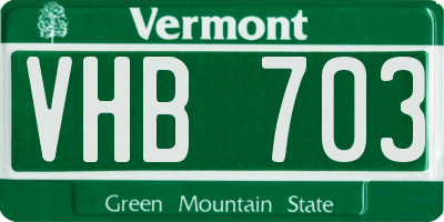 VT license plate VHB703
