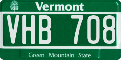 VT license plate VHB708