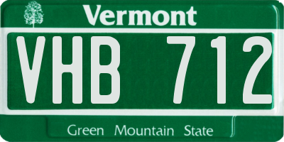 VT license plate VHB712