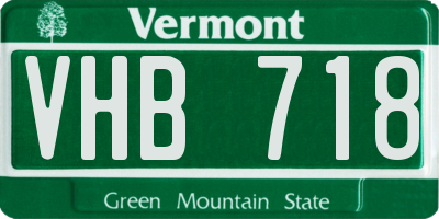 VT license plate VHB718