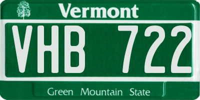 VT license plate VHB722