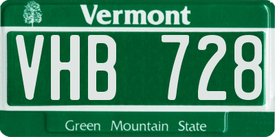 VT license plate VHB728