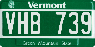 VT license plate VHB739