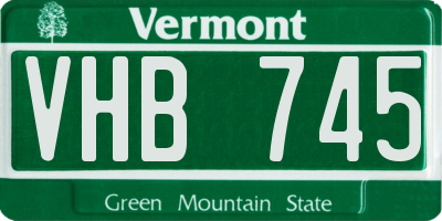 VT license plate VHB745