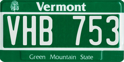 VT license plate VHB753