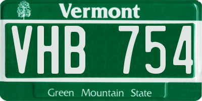 VT license plate VHB754