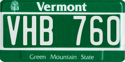 VT license plate VHB760