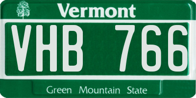 VT license plate VHB766