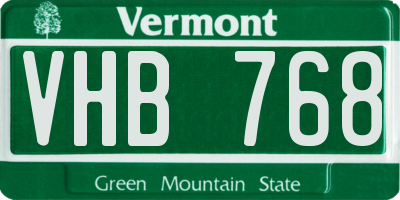 VT license plate VHB768