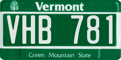 VT license plate VHB781