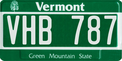 VT license plate VHB787