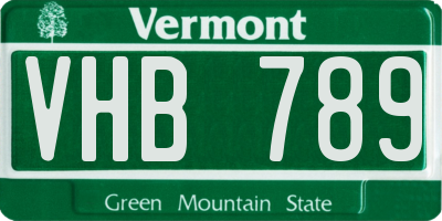 VT license plate VHB789