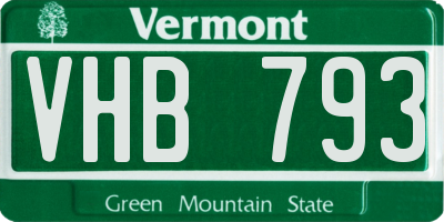 VT license plate VHB793