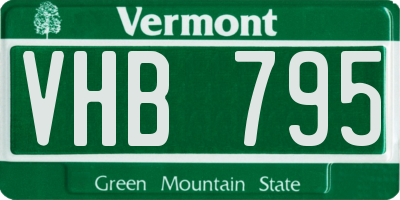 VT license plate VHB795