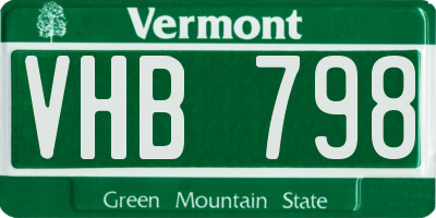 VT license plate VHB798