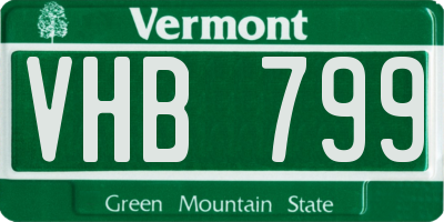 VT license plate VHB799