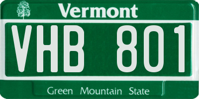 VT license plate VHB801