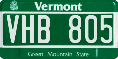 VT license plate VHB805