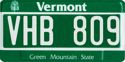 VT license plate VHB809