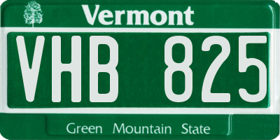 VT license plate VHB825
