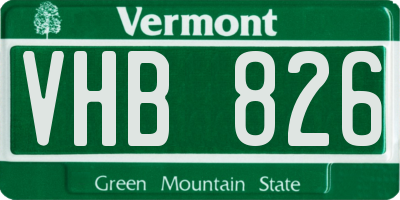 VT license plate VHB826