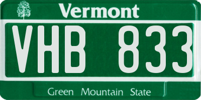 VT license plate VHB833