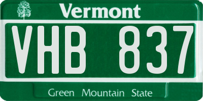 VT license plate VHB837